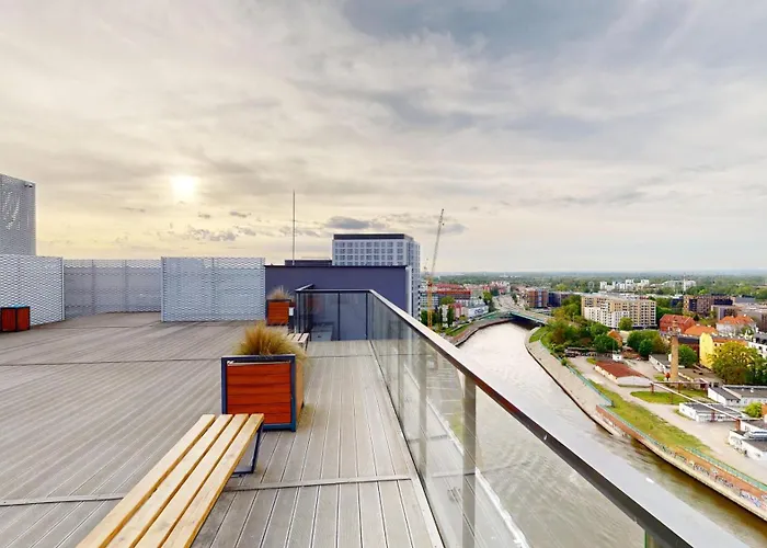 Family House By The River Odra -panoramic Terrace - 3room With 2 Separate Bedrooms And 2 Balconies By Wroapart-pl- Perfect For Family & Business * Wroclaw